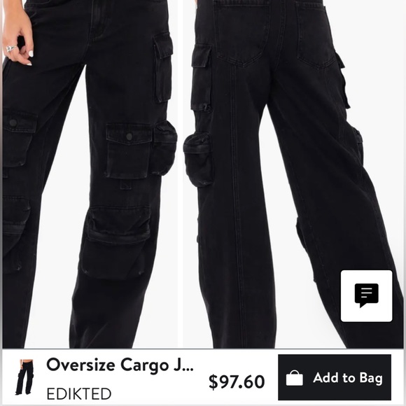Oversized Cargo Jeans | Edikted - Picture 2 of 4